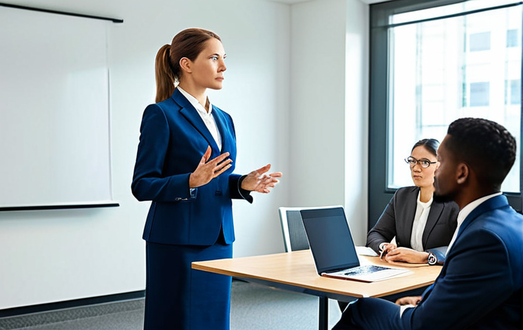 **
"A professional businesswoman in a modest business suit, giving a presentation on cognitive biases to a diverse audience in a brightly lit conference room, fully clothed, appropriate attire, safe for work, perfect anatomy, natural proportions, professional presentation, high quality."
**