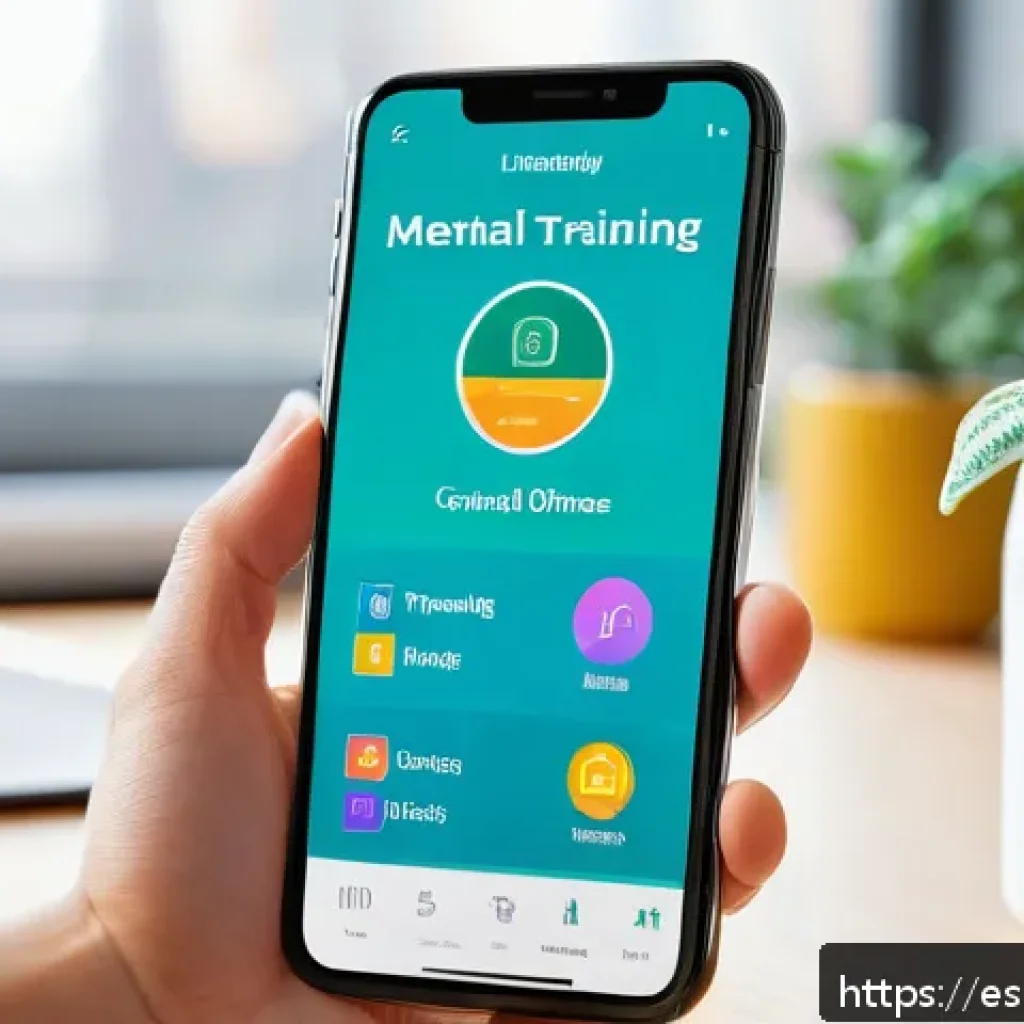 인지 편향 인식 훈련을 위한 온라인 리소스 - A vibrant and modern smartphone screen displaying an interactive cognitive bias training app interfa...